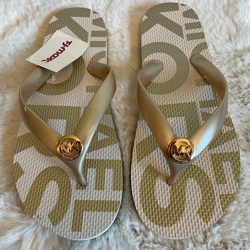 Michael Kors Gold Women's Flip Flops